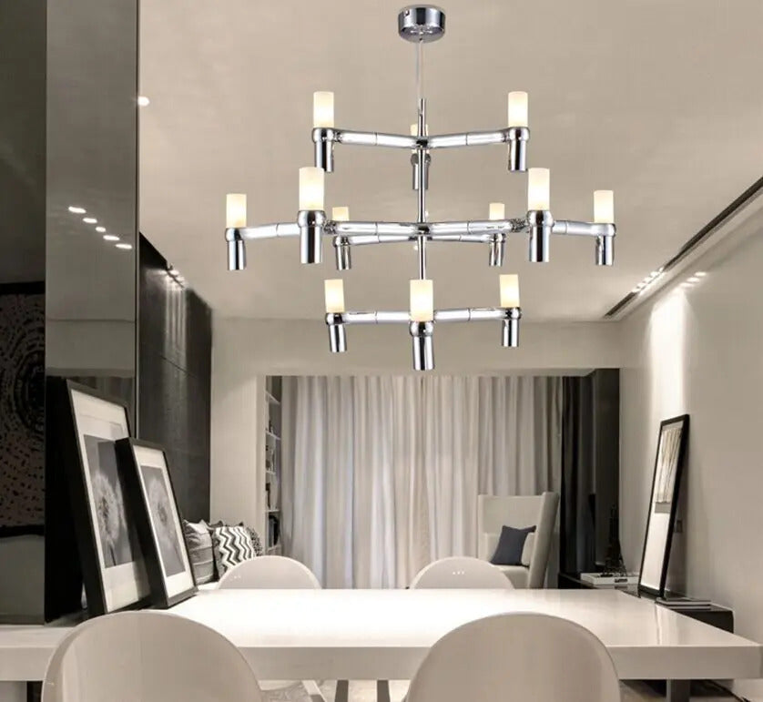 Crown Major Chandelier Nordic Tube Silver Chandelier Modern Led Luxury Chandelier