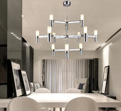 Crown Major Chandelier Nordic Tube Silver Chandelier Modern Led Luxury Chandelier