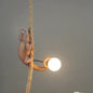 Resin chameleon pendant light Retro Hemp Rope Monkey Pendant Lamp