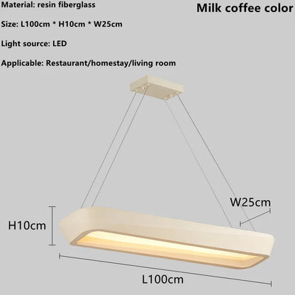 Minimalist Wabi Sabi Dining Room Rectangle Pendant Lights Coffee House Bar Bedroom Lamp Nordic New Style Dining Table Chandelier
