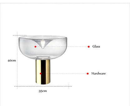 Modern Simple Bedside Table Lamp Nordic Light Luxury Radar Design Model Living Room Bedroom Bedside Light Glass Decorative LED