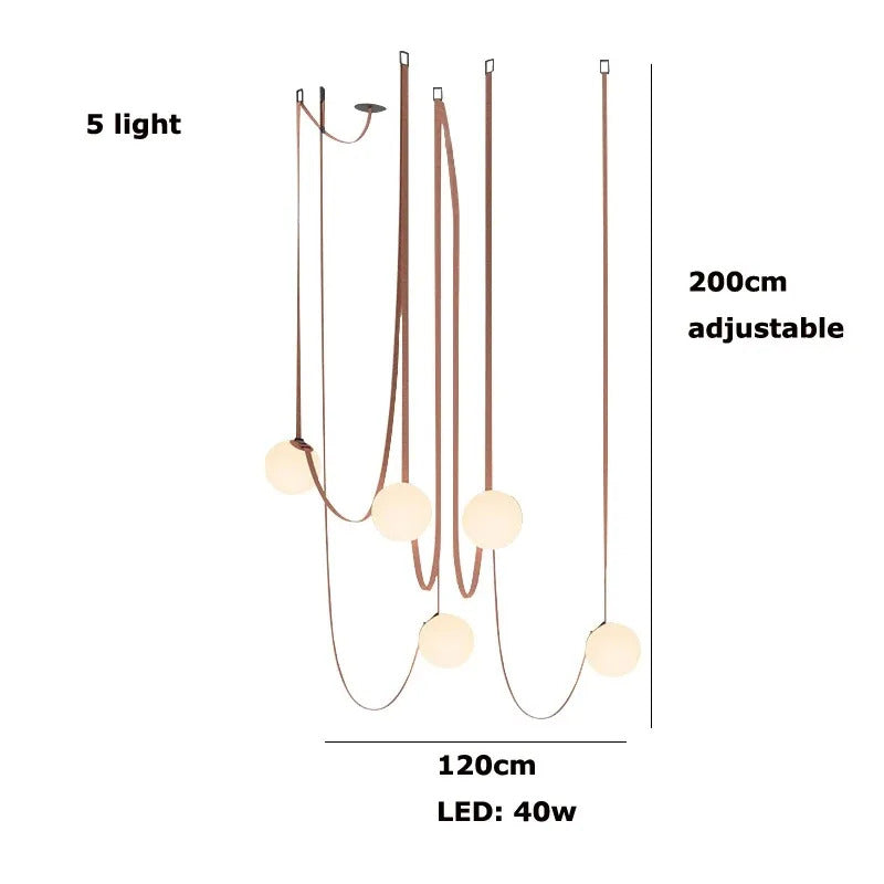 PLUSMINUS LED Belt Pendant lamp Trendy glass ball light