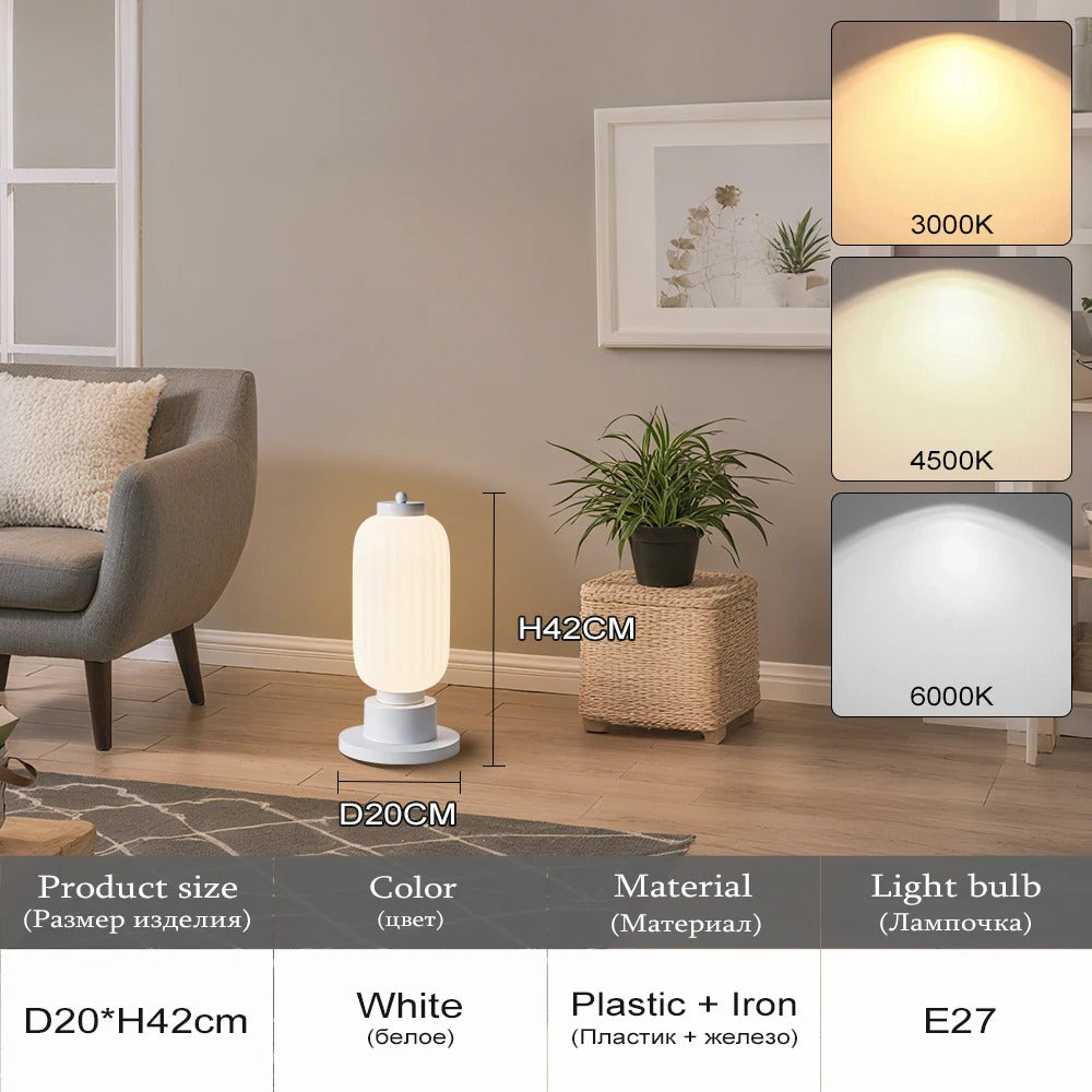 Modern Long Floor Lamp Nordic Minimalist Cream Lampshade Iron Base standing lights