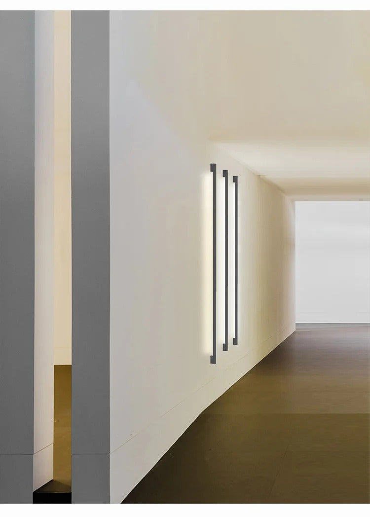 Modern Black Long Strip Wall Lamp Outdoor waterproof Corridor staircase wall light