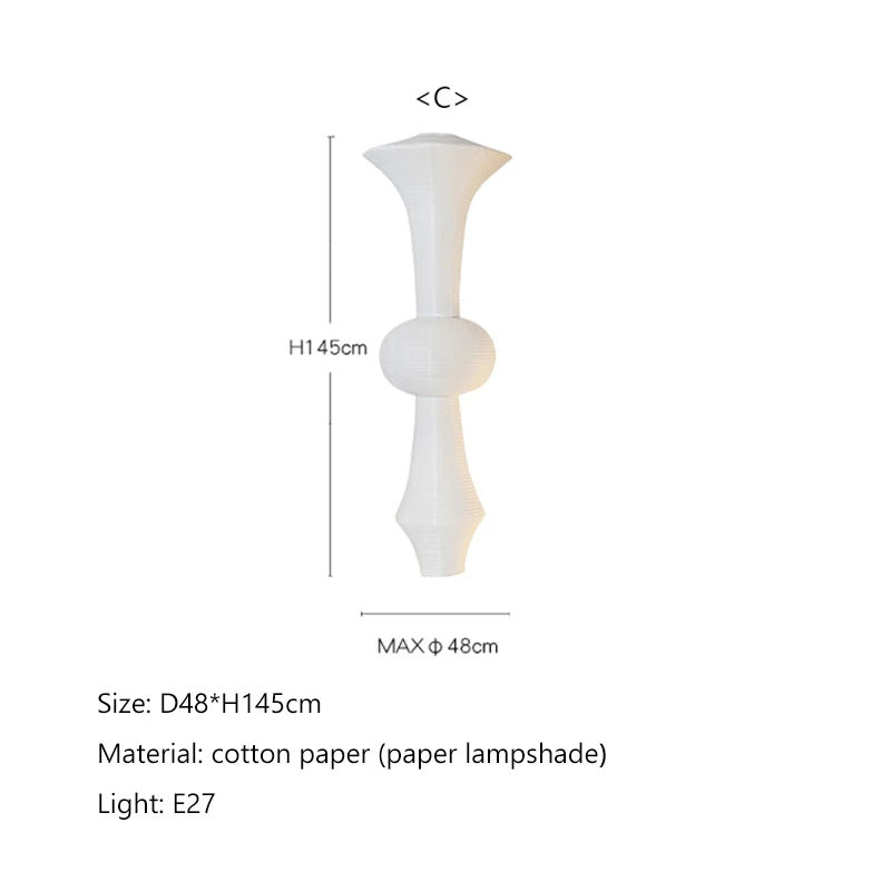 Nordic Wabi Sabi Wind Rice Paper Led Pendant Lights Living Room Bedroom Corner Chandelier