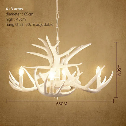 Rustic chandelier industrial wind lamps restaurant Internet cafe decoration antler lamp