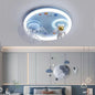 Modern Kids Room Ceiling Fan Light Cartoon Moon Astronaut children bedroom hanging Light