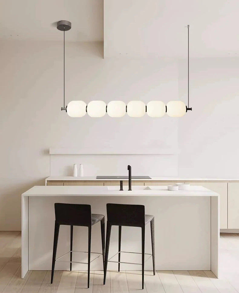 White glass bulb chandelier Long glass pendant lamp for Bedroom living room restaurant Bar Minimalist Necklace LED pendant light