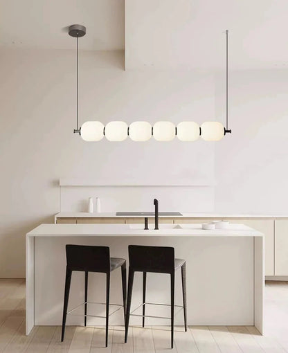 White glass bulb chandelier Long glass pendant lamp for Bedroom living room restaurant Bar Minimalist Necklace LED pendant light