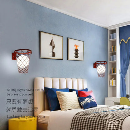 Basketball Wall Light Children boys Bedroom Wall Lamp Kids study Loft Sconce Light