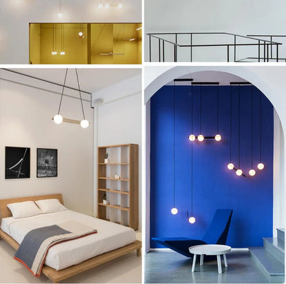 Laurent Collection Nordic glass ball pendant light art led geometric lamp