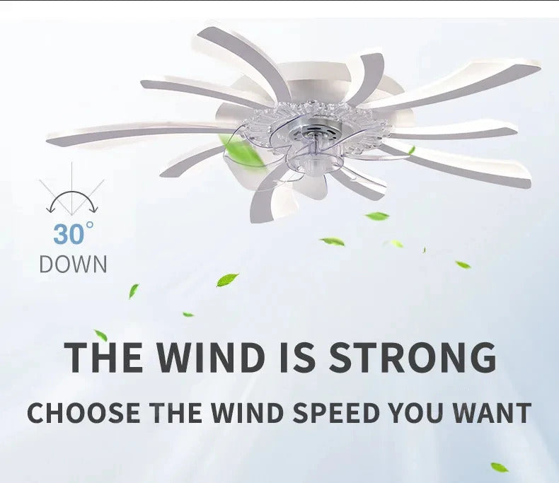 Modern Ceiling Fans with Lights, Fan Lamp Petal Ceiling Fan for Bedroom/Living Room