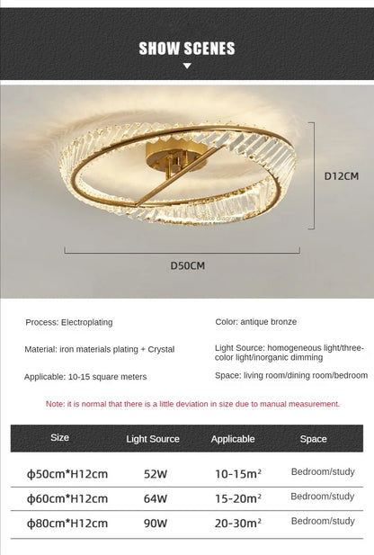 Luxury Crystal Ceiling Lamp Living Room Bedroom Lamp