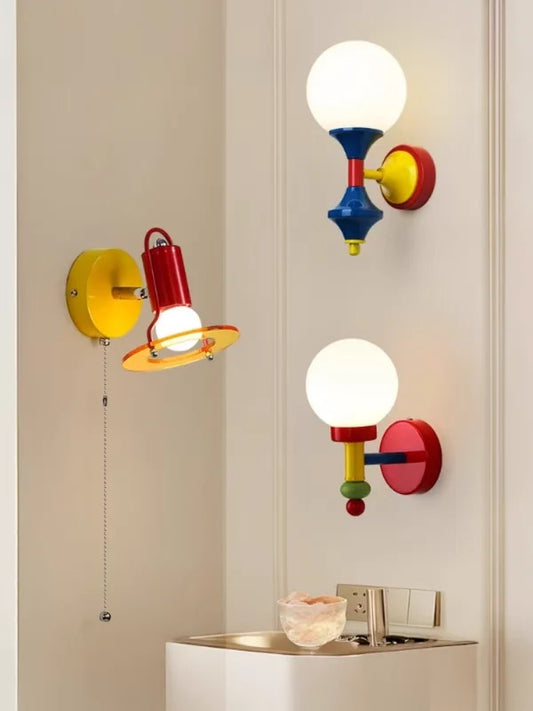 Memphis Colored wall lamps bedroom children's room background corridor wall light