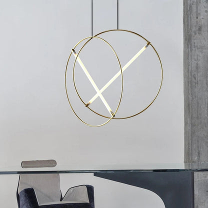 Round Suspension lamp Post-modern ring pendant light