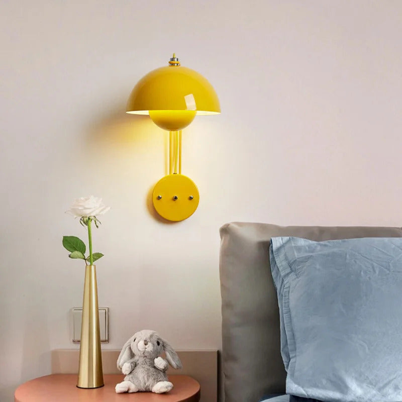 Nordic colorful Bud Wall Lamps Mushroom cute wall sconce bedside night light