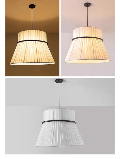 Wabi Sabi White Fabric Pendant Lamp Nordic Restaurant Decoration Cloth Chandelier
