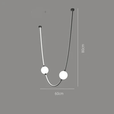 Postmodern glass ball chandelier nordic led curve light Dimmable staircase lamp