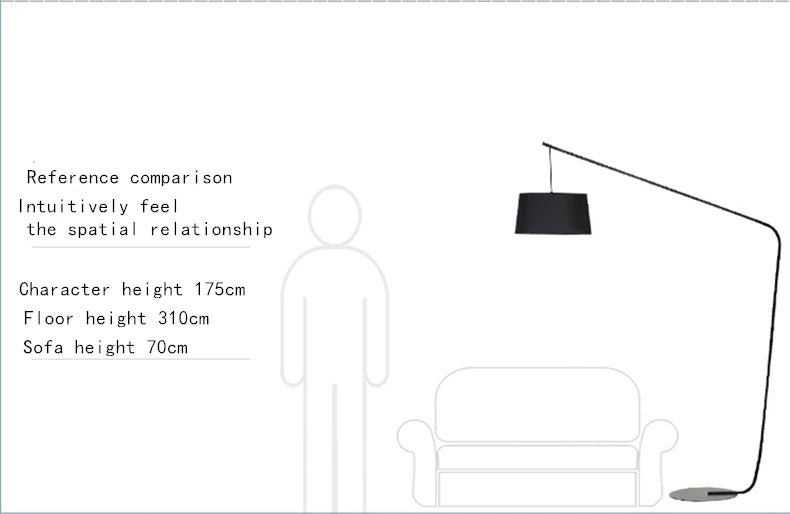 Nordic Black Fishing Floor Lamps for Living Room Sofa Corner Standing Lights