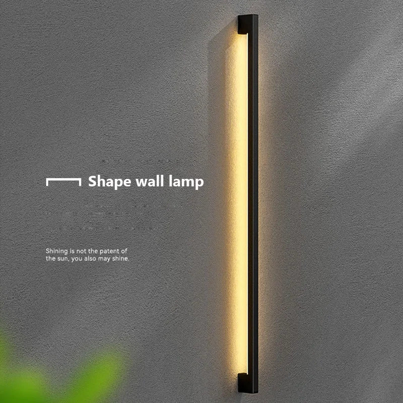 Modern Black Long Strip Wall Lamp Outdoor waterproof Corridor staircase wall light