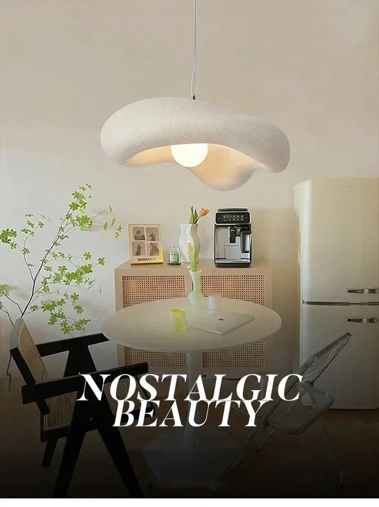 Nordic cream style restaurant chandelier simple bedroom living room dining table lamp wabi-sabi style Hanging lamp fixtures