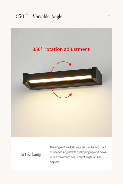 Modern waterproof Outdoor wall lamp Rotatable Courtyard landscape Corridor light