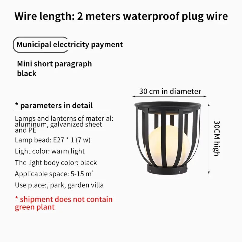 Outdoor Waterproof Lawn Lamps Solar Courtyard Balcony Garden Plant Flowerpot LED lamp