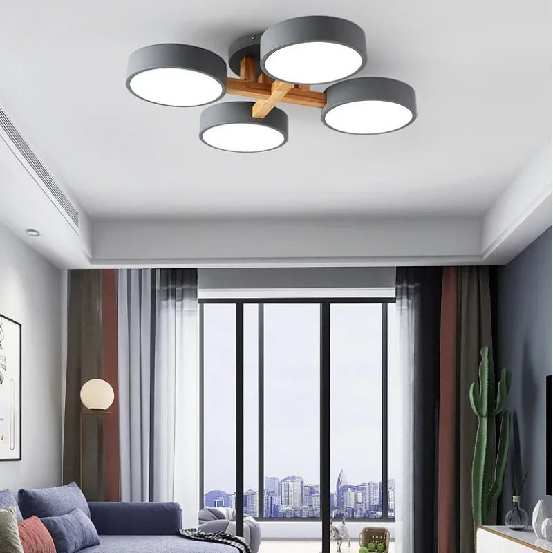 Modern Ceiling Lamp Bedroom Minimalist Wood Home Decor Lighting Fixtures