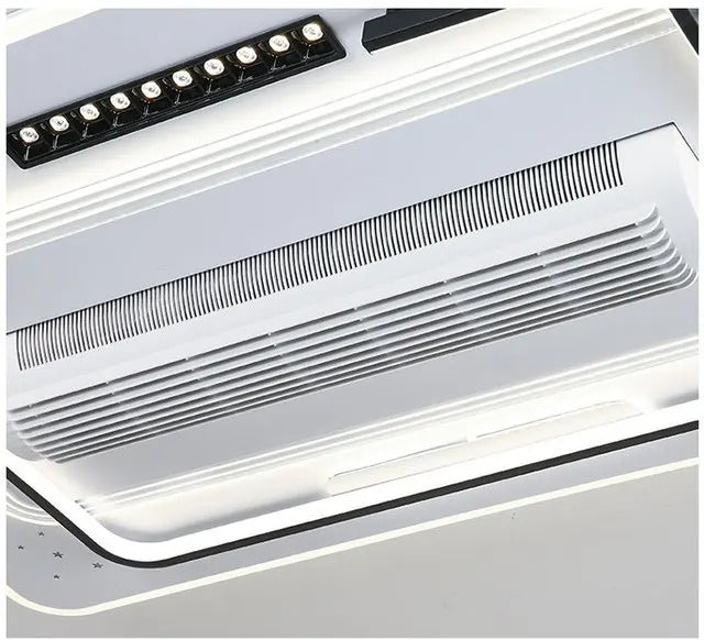 Invisible Bladeless Ceiling Fan LED Remote Control Living Room Dimmable Bladeless Fan Lamp