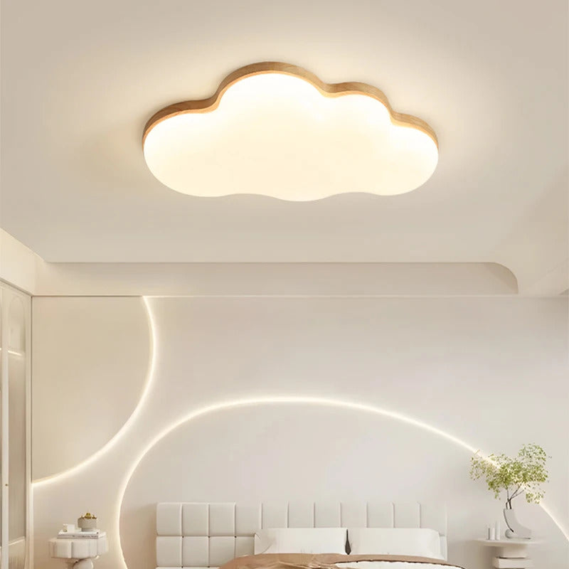 Modern Cloud Ceiling Light cute wooden cartoon Children's bedroom lighting