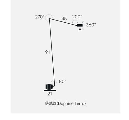 Modern Minimalist Floor Lamp Creative Bedroom Room Office Light Minimalist Study Eye Protection Reading Black Standing Light