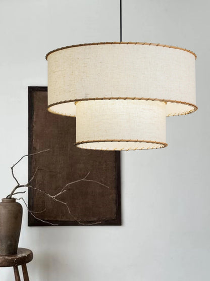 French Style Fabric Pendant Lamp Wabi Sabi Handmade Pendant Light