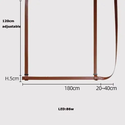 Modern Leather Chandelier LED Belt Fabric Pendant Lamp For Hotel Living Room Office Decor Minimalist Dining Table Hanging Lamp