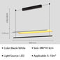 Nordic minimalist Linear Chandelier Modern black white industrial long Pendant Lamp
