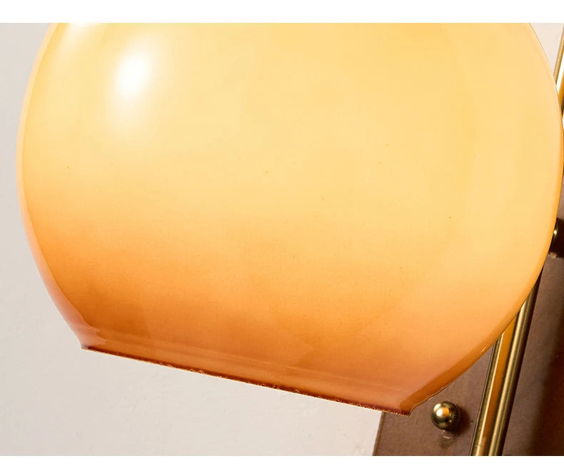 French Lomin Retro Wall Lamp Luxury vintage Glass wooden Wall Light sconce