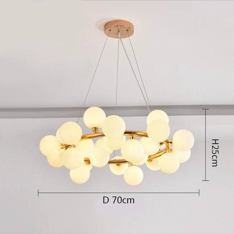 Nordic Round chandelier Glass Ball Chandeliers Living room ring scandinavian lamp fixtures