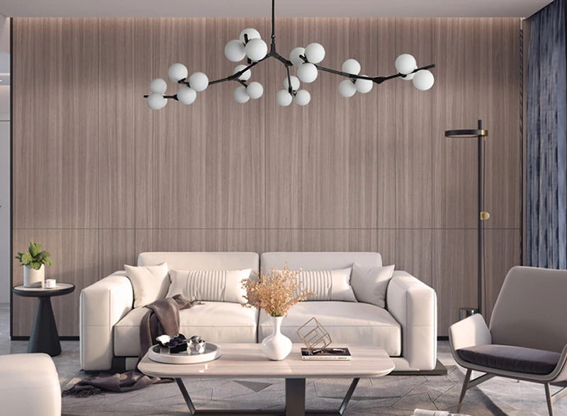 Nordic tree branch ball chandelier Modern white glass ball Led Pendant lights