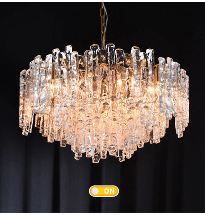 Modern Melting Ice Whiskey chandelier Italy Designer Luxury crystals Amber pendant lamps