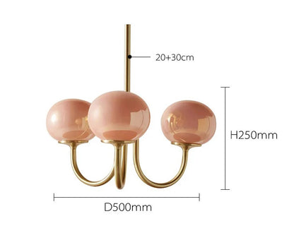 Nordic Simple Bedroom Lamp Designer Art Warm Romantic Children's Room Pink Medieval Bauhaus Chandelier