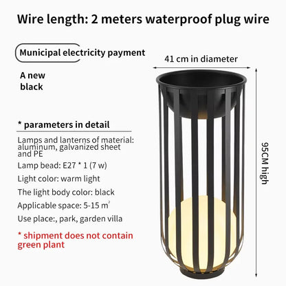 Outdoor Waterproof Lawn Lamps Solar Courtyard Balcony Garden Plant Flowerpot LED lamp
