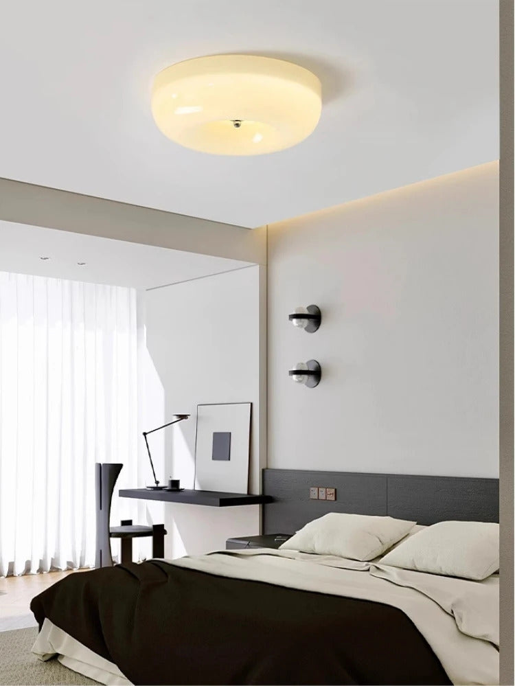 Cream Pudding Ceiling Lamp Bauhaus Glass Light Children's Room Bedroom Ceiling Lamp