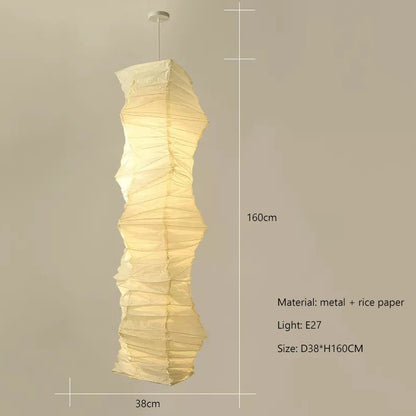Nordic Wabi Sabi Wind Rice Paper Led Pendant Lights Living Room Bedroom Corner Chandelier