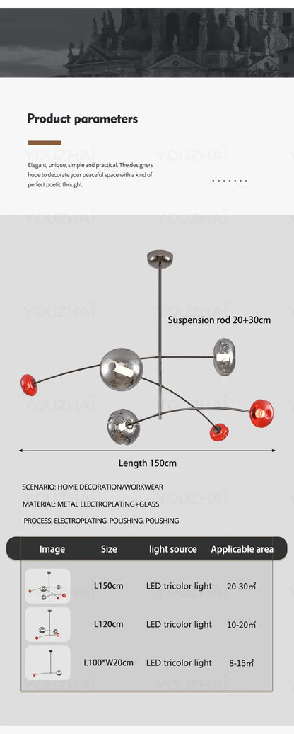 Nordic Art Magic Bean Pendant Lamp Modern Glass Chandelier