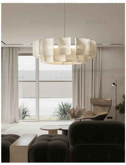 Creative Living Room Large Chandelier Minimalist Wabi Sabi LED Chandelier