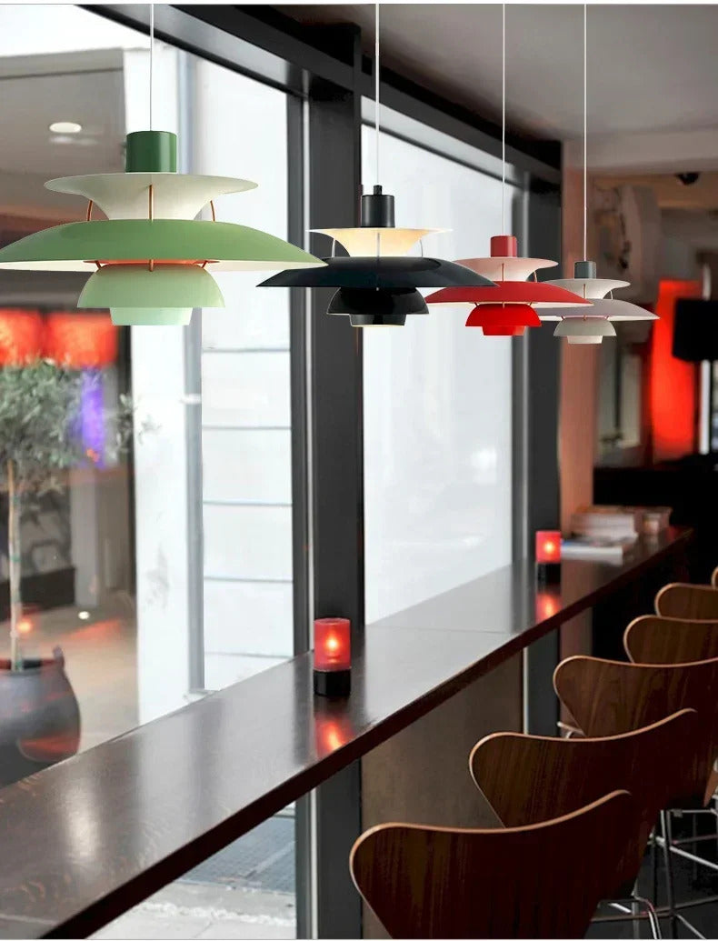PH Pendant Lamp Danish Designer Umbrella Ceiling Chandelier Modern Colorful Led Pendant Lamp