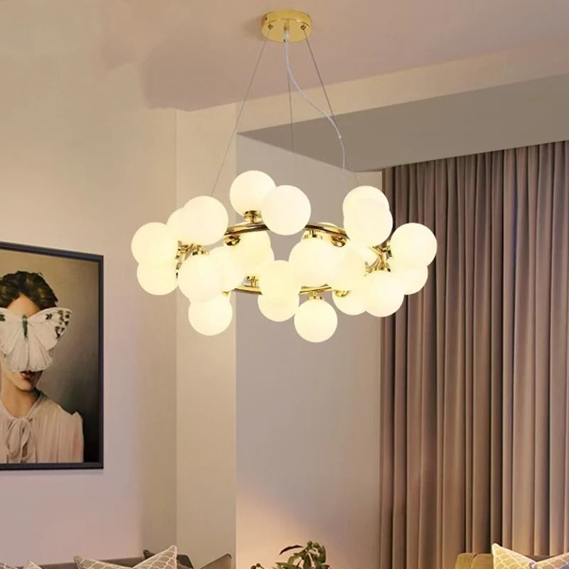 Nordic Round chandelier Glass Ball Chandeliers Living room ring scandinavian lamp fixtures
