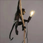 Resin chameleon pendant light Retro Hemp Rope Monkey Pendant Lamp