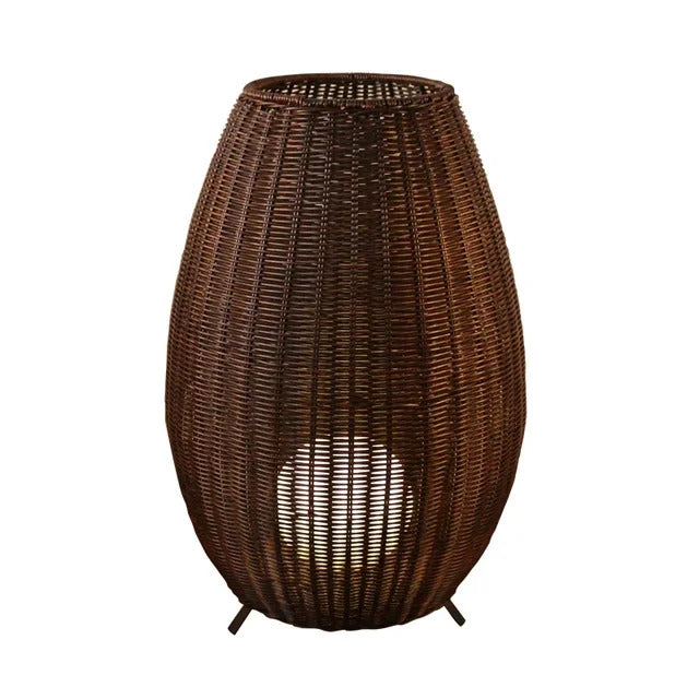 Natural handmade rattan floor lamp Japanese Outdoor waterproof Garden standing lamp