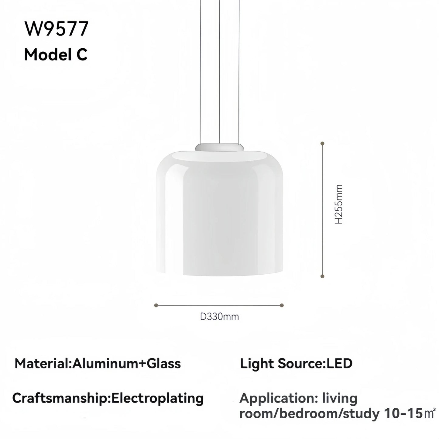 Pablo White Glass Shade Pendant Lights Desinger Nordic Led Bedside Lamp