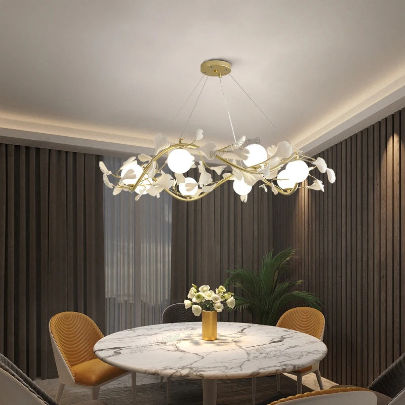 Ginkgo Orb Chandelier